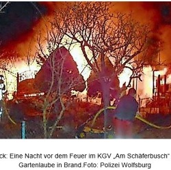 Polizei ermittelt wegen zwei Laubenbränden